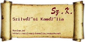 Szilvási Kamélia névjegykártya